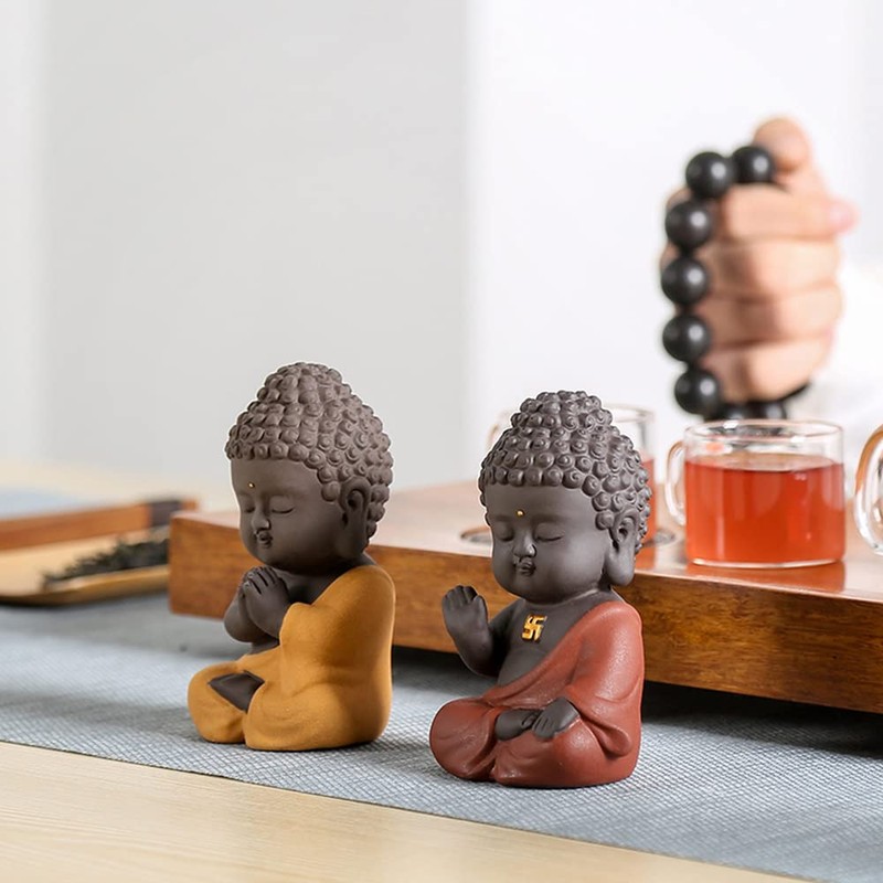 Buddha Object, Cute Buddha Statue, Pottery, Zazen, Nyorai Statue, Mini