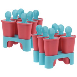 Ice Lolly Moulds for Ice Lolly Moulds Reusable Pack of 2 + Stand 2 x 6 Pieces Ice Cream