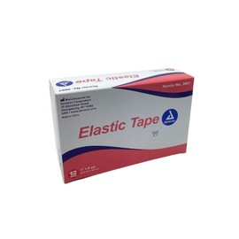 Elastic First Aid Tape, Adhesive Medical Tape Roll, Tan, 1 Inch x 5 Yards, 1 Roll, MS-15400