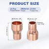 PATIKIL 5Pcs Copper Reducer 3/8" x1/4" ID Reducing Copper Coupling