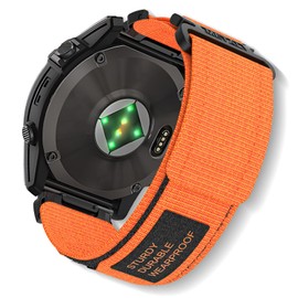 SumRioo QuickFit 26 mm Bracelet for Garmin Fenix 7X Pro Solar/7X Pro/7X Solar/7X/6X Solar/6X Pro/6X/5X Plus/5X, Nylon Watch Strap for Garmin Fenix 3/3HR/Epix Pro 51 mm/Tactix Delta Solar, Orange
