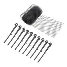 KONTONTY 1set Plastic Gutter Mesh Guard for Garden Protection Multi-Functional Leaf Net Ground Stakes Easy to Install Suitable for Sinks and Outdoor Use