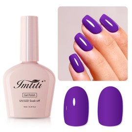 Imtiti Gel Nail Polish, Deep Purple Gel Polish Soak Off LED U V Nail Gel Polish Nail Polish DIY Nail Art Starter Manicure Salon Gel Nail Kit for Women Girls 10ML