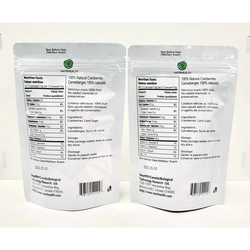 100% Canada Cranberries - Natrihealth Freeze Dried Cranberries 2x30g