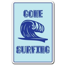Gone Surfing -Decal Decal Beach Decor Surfboard Boogie Board | Indoor/Outdoor | 12" Tall