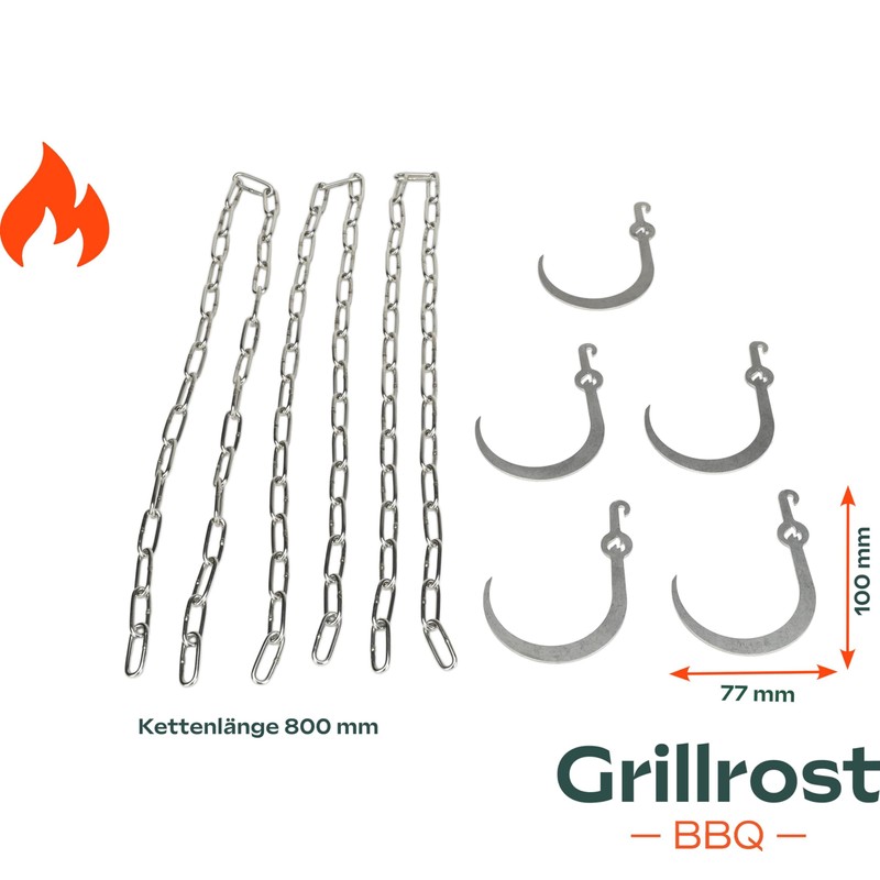 Grillrost.com Das Original Asado Hook Set - Extension for the
