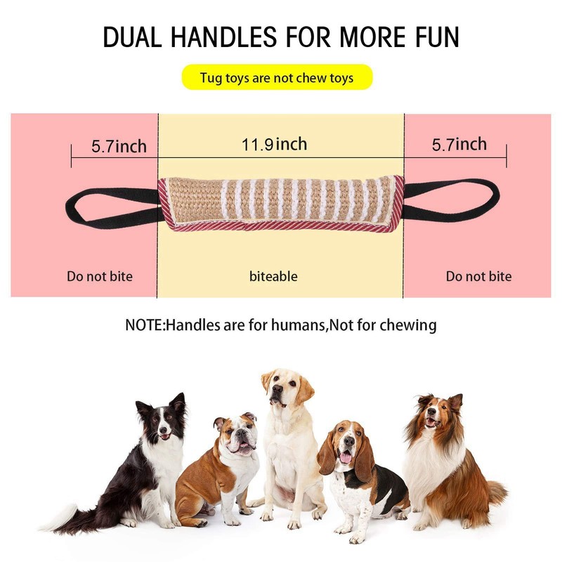 Opopark 2 Pieces Dog Bite Tug Toy, Durable Pull Toy