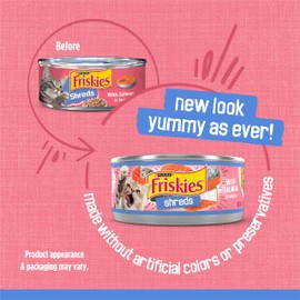 Purina Friskies Shreds With Salmon in Sauce Wet Cat Food - (Pack of 24) 5.5 oz. Cans
