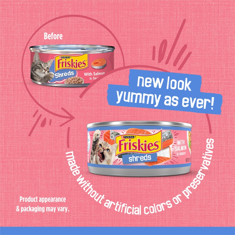Purina Friskies Shreds With Salmon in Sauce Wet Cat Food