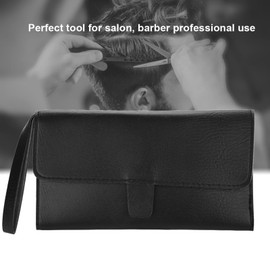 Naroote Hairdressing Tool Scissors Storage Case, Barber Tool Bag, Barber Accessories Portable Multifunctional PU 25.5 X 14 Cm with Magnetic Closure for Salon and Professional Use