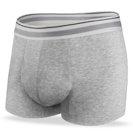 REELINDRY REELINDRY Men's Incontinence Underwear Washable Leak Proof Boxer Briefs Absorbency 2.3 oz Prostate Bladder Control 1 Pack (Light Gray, 4XL)