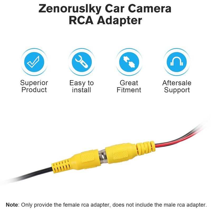 zenoruslky 10 Pin Backup Camera Cable Android Radio RCA Cable