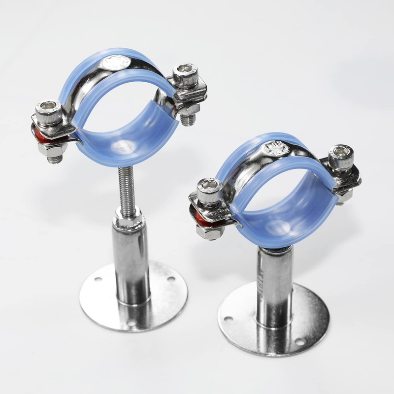 AKIHISA 2 Pcs 304 Stainless Steel Pipe Supports, Wall Mount