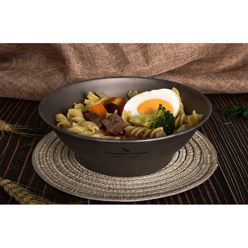 iBasingo 600ml Titanium Bowls Ultralight Tableware Single-Walled Rice Bowl Small
