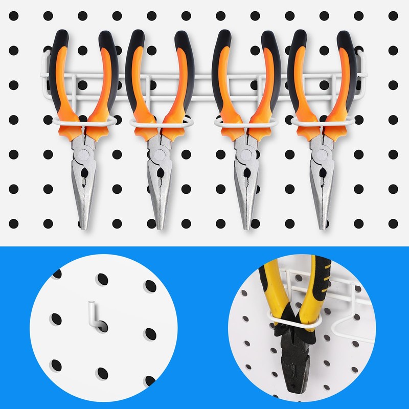 Coume 4 Pieces Pegboard Screwdriver Holders, Stainless Steel Pegboard Pliers