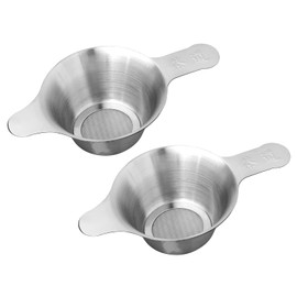 ICYANG Stainless Steel Tea Strainer, 2pcs Different Size Stainless Steel Tea Coffee Strainer Mesh Tea Filter Net Fine Mesh Funnel Leaf Filter with Double Handles for Loose Leaf Tea