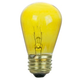 Sunlite 41486-SU S14 Incandescent Colored Party String Light Bulb, 11 Watts, Medium Base (E26), Dimmable, Mercury Free, Transparent Yellow 12 Pack