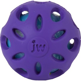 JW Pet Crackle Heads Ball Rubber Durable Fetch Chew Dog Toy 2.3 in Small 3 Pack