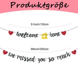 Welcome Home, Welcome Home Decoration, Welcome Garland, Black Lettering with Gold House, Perfect Decoration for Coming Home, Use for Parties, Birthdays, Retirement Celebrations