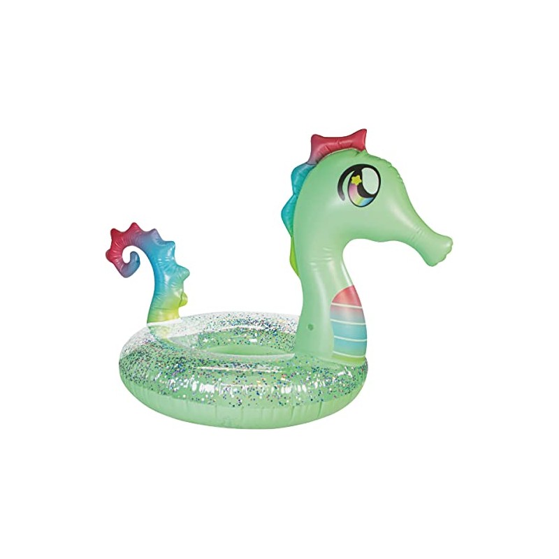 Miller's Emporium PoolCandy Inflatable Glitter Seahorse Pool Tube Float 42