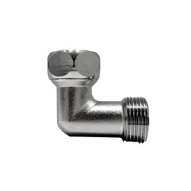 SpiceFlow 90° Angle Adaptor | 3/4 Inch Female Thread | 3/4 Inch Male Thread | Chrome/Brass