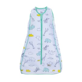 Owli Sleeping Guru Swaddle & Sleeping Bag, Zoo Zoo, 0-36 Months, 4-In-1 Swaddle, Award-Winning Design, Officially Hip-Healthy, 0.3 TOG, OEKO-TEX Certified Cotton-rich Fabric
