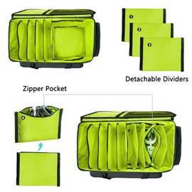 MYBAGZING Dj Cable Bag-24 Large Dj Cable File Bag-Dj Cabel Organizer Case-Travel Gig Bag-DJ Gear Bag for Dj Accessories-Dj Equipment Case with Padded Bottom and Divdiers