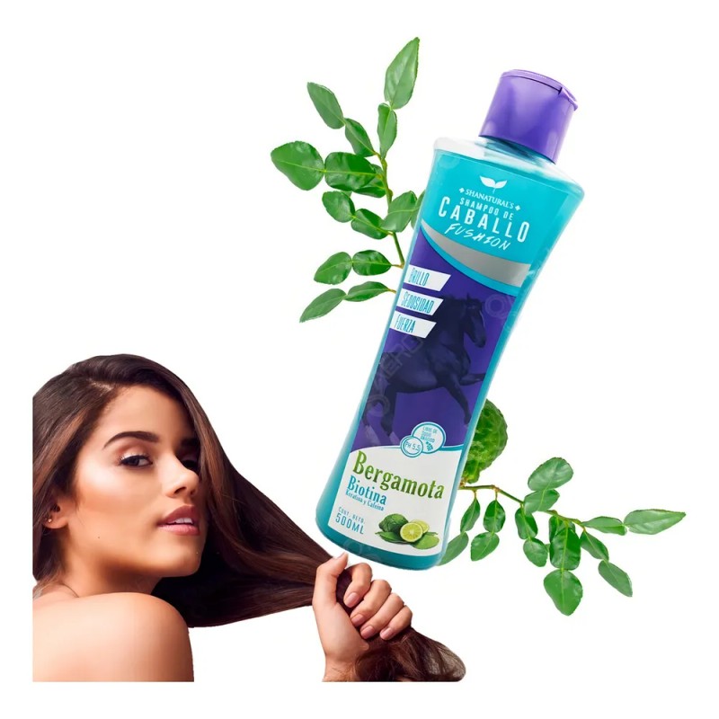 Shampoo Shanaturals de Caballo de 500mL bergamota y biotina