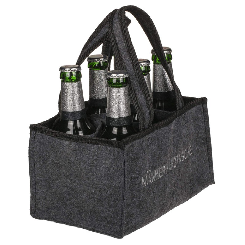 mucplants Männerhandtasche Bier Herrenhandtasche aus Filz mit 6 Fächern für
