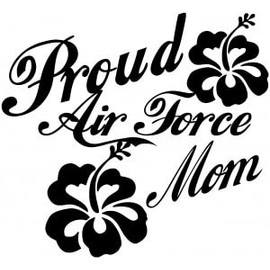 Chase Grace Studio Proud Air Force Mom USAF Military Vinyl Decal Sticker|Black|Cars Trucks Vans SUV Laptop Wall Art|5.5" X 5"|CGS191