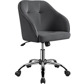 Yaheetech Office Chair Height Adjustable Mid Back Chair 360° Swivel Large Seat Chairs Desk Chair Computer Chair on Wheels with Armrests