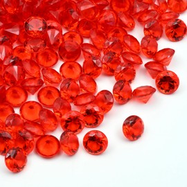 LYFJXX Fake Diamond Christmas Decoration, 280 pcs Red 20 mm Acrylic Diamond for Table Scatters Vase Fillers