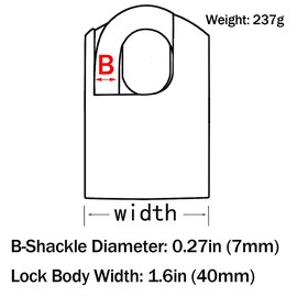 3 Keys 40mm Heavy Duty Warehouse Shrouded Hardened Keyed Padlock Top Security Lock