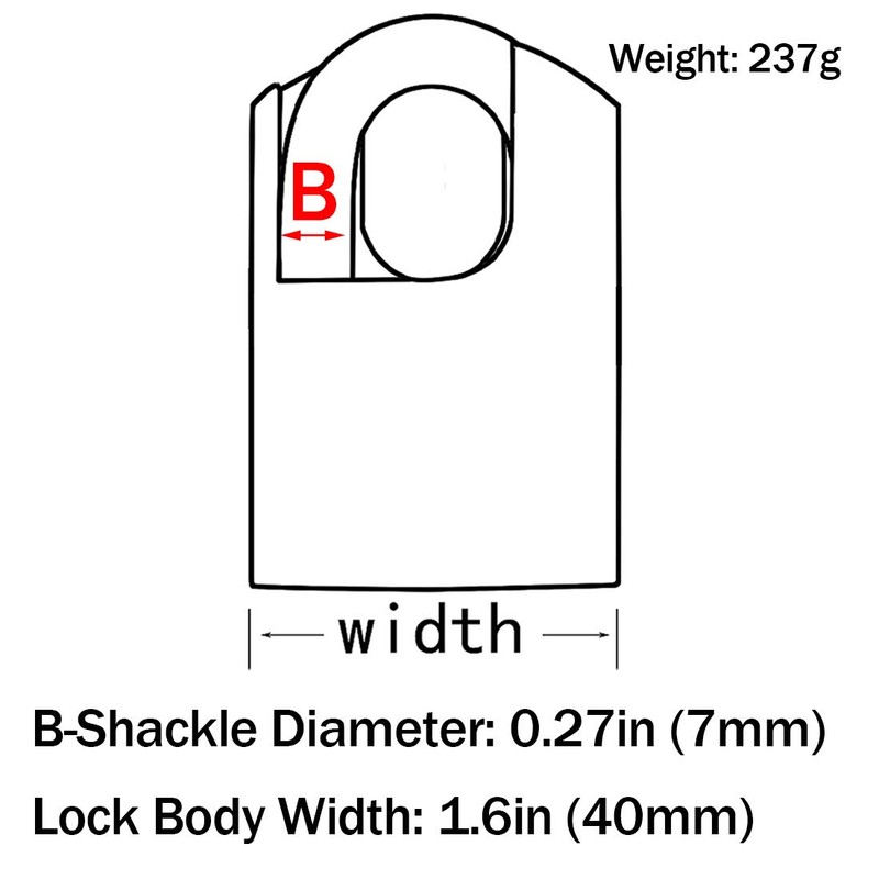 3 Keys 40mm Heavy Duty Warehouse Shrouded Hardened Keyed Padlock