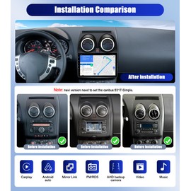 CAMECHO [4G+64G] Android 13 Car Stereo for Nissan Rogue 2008-2013, 9" IPS 1280 * 720P Touch Screen Car Radio with Carplay Android Auto Bluetooth DSP/GPS WiFi 32EQ + AHD Backup Camera