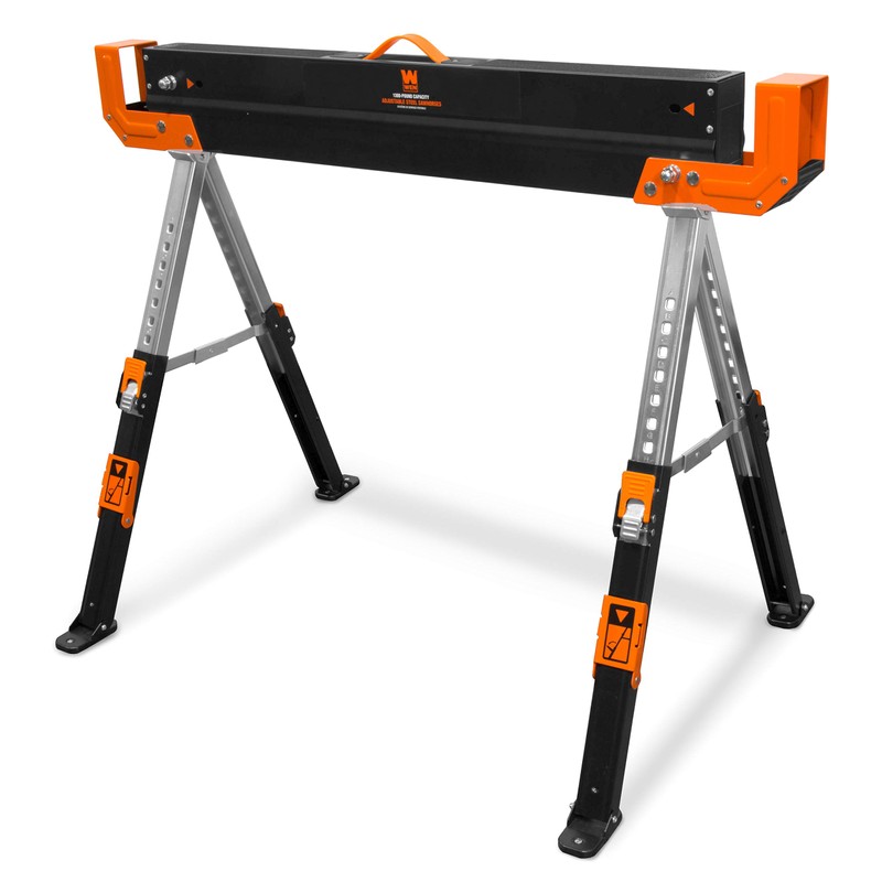 WEN Steel Saw Horse Set, 1300-Pound Capacity, Height Adjustable, Two