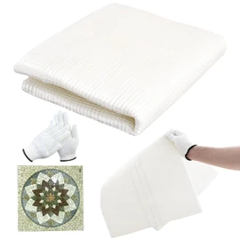 36" x 118" Mosaic Mesh for for Back Mounted Tile with Gloves, Fiberglass Mosaic Mesh Backing Boast for Tile Installation Supplies Tools, Non Sticky (36" x 118")
