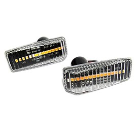 2x Clear Lens Side Indicator Amber LED Marker Repeater Light For MB 190 Series W201 W202 W124 W140 R129