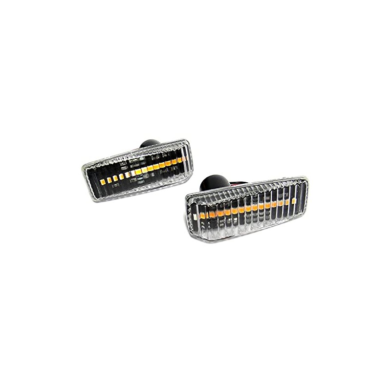 2x Clear Lens Side Indicator Amber LED Marker Repeater Light