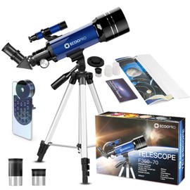 Telescope for Kids Beginners Adults, 70mm Astronomy Refractor Telescope with Adjustable Tripod for Kids