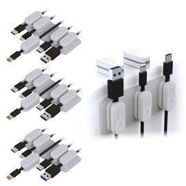 Chargeworx Magnetic Cable Holder for Cable Management – Multipurpose Desktop Cable Management System, 20-PK, Great for USB-C, Lightning, Micro-USB & Other Cables – Sticks to Any Surface (20-PK White)
