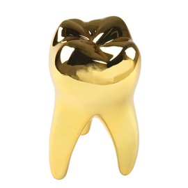 Dental Decorations for Office Tooth Model Gift for Display Decoration Clinic Desktops Dental Student Gift, Golden