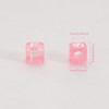 1200pcs 6×6mm Alphabet Beads Transparent Pink Cube Acrylic White Letter