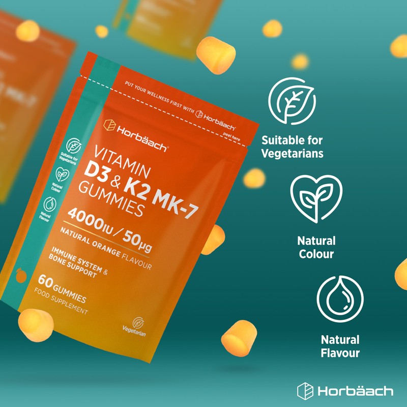 Vitamin D3 K2 Gummies | 60 Count (2 Months Supply)