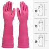 YSLON Rubber Dishwashing Glove Kitchen Cleaning Gloves 3-Pairs,Waterproof Reuseable.(Pink,Small)