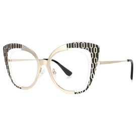 Zeelool Classic Oversized Cat Eye Blue Light Blocking Glasses for Women Claus ZWM183537-02 Black