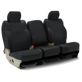 Coverking Custom Fit Seat Cover Designed for Select Volkswagen Models: 1 Row, Ultisuede Leatherette Suede Fabric, Black