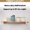 AddGrace Shelf Bracket 4pcs Industrial Black Bracket Heavy Duty Floating
