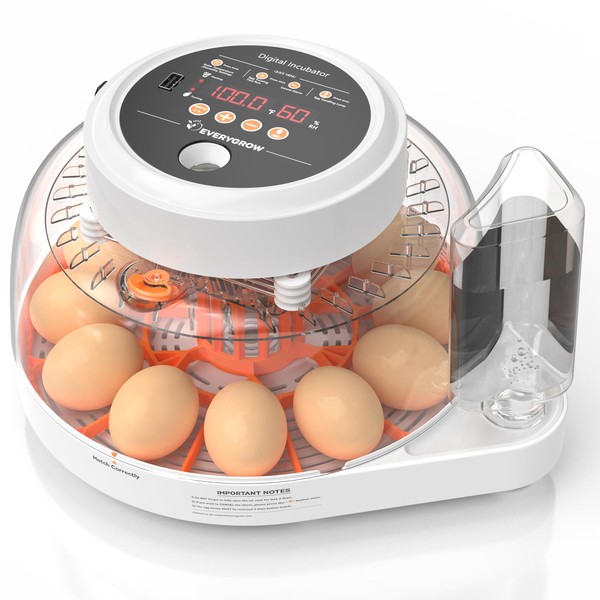 EVERYGROW 12 Egg Incubator for Hatching Eggs with Humidity Display, Automatic Egg Turner and Egg Candle Tester, Humidity Temperature Control Incubators for Chickens Ducks Quails Eggs