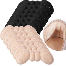 6 Pairs Heel Pads for Shoes Self-Adhesive Heel Cushion Pads for Womens High Heels, Loose Shoes, Anti-wear Feet Heels Guards Liners (Skin, Black)